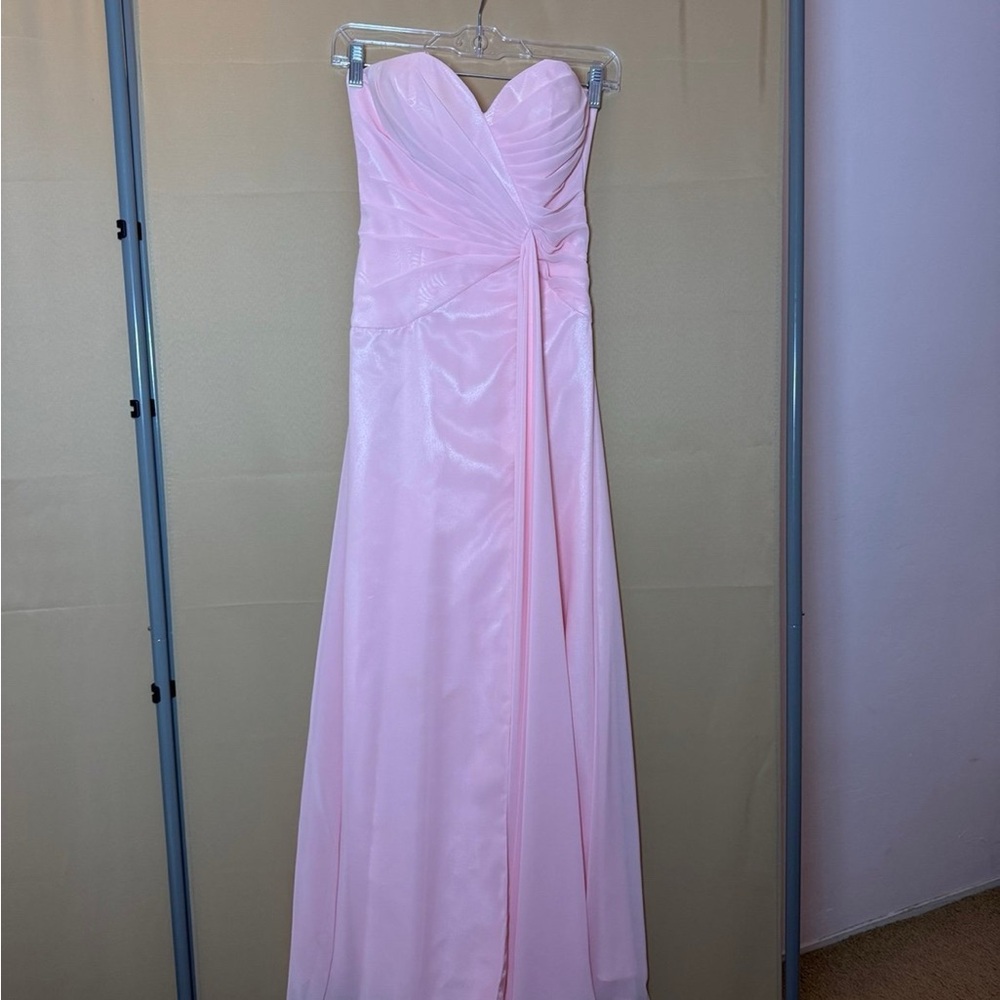 Faviana Light Pink Strapless Maxi Dress